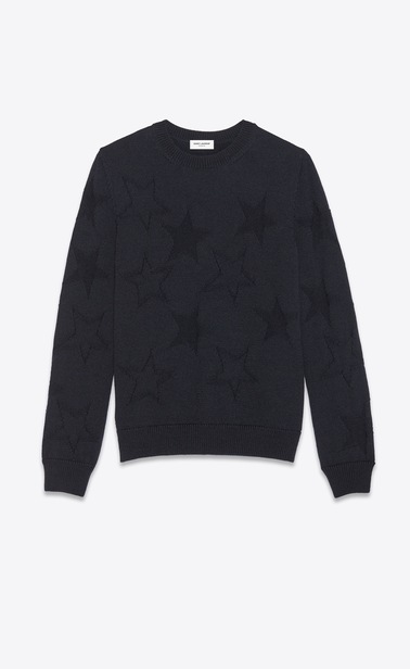 Jacquard sweater with stars in relief